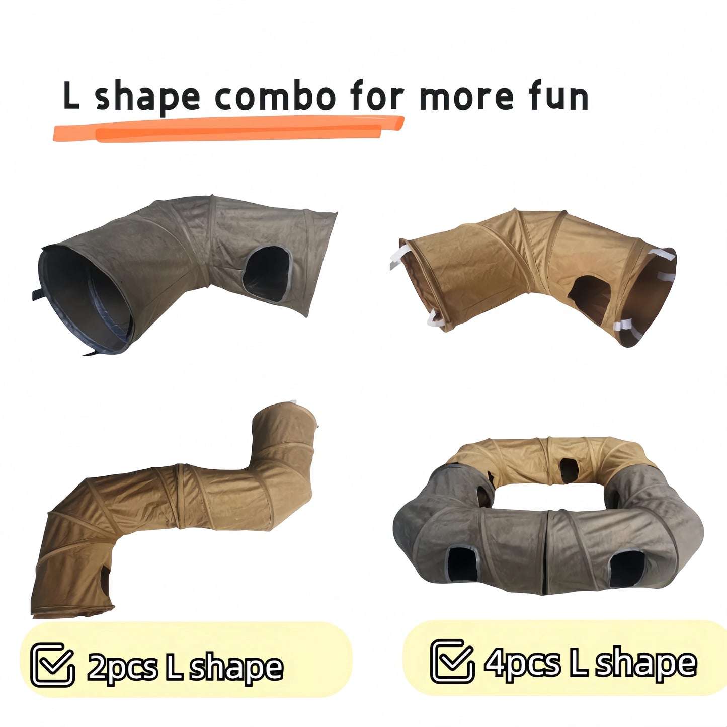 Collapsible Suede Tunnel Toy