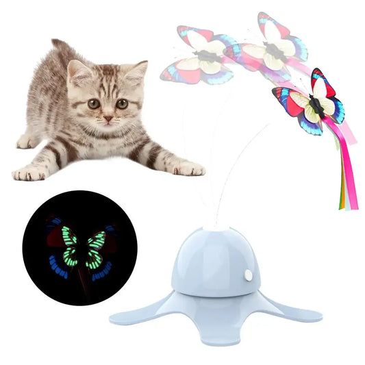 Smart Rotating Cat Toy – Automatic Interactive Butterfly Wand for Active Play and Exercise