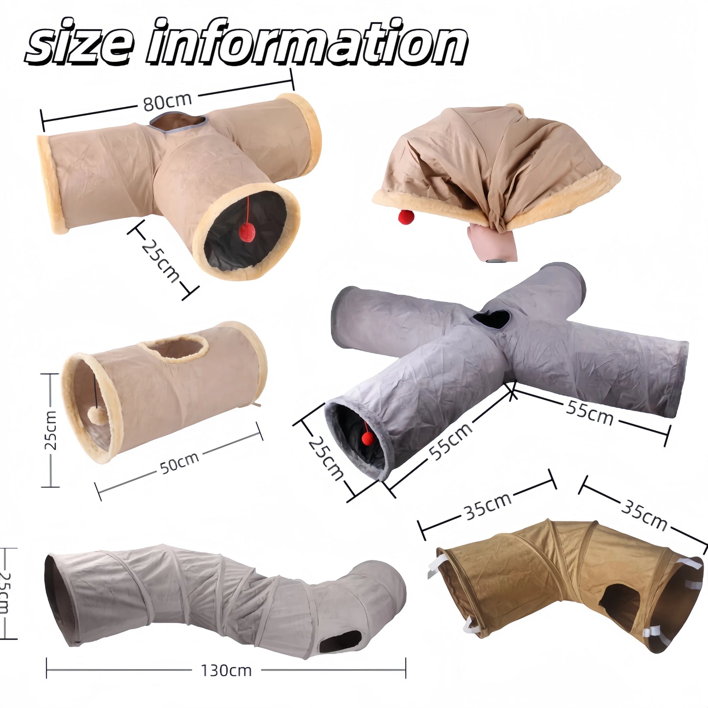 Collapsible Suede Tunnel Toy