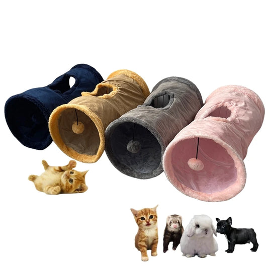 Collapsible Suede Tunnel Toy