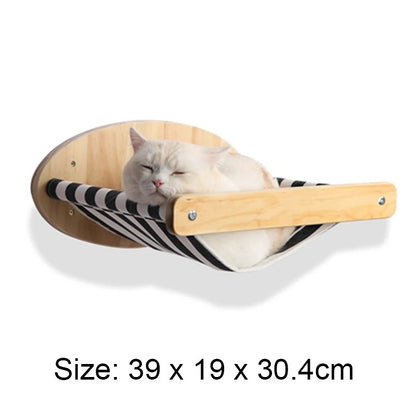 Wall-Mounted Cat Playset – Shelves, Hammock, and Scratching Post