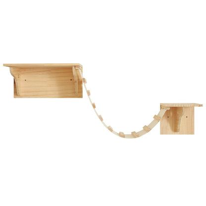 Wall-Mounted Cat Playset – Shelves, Hammock, and Scratching Post