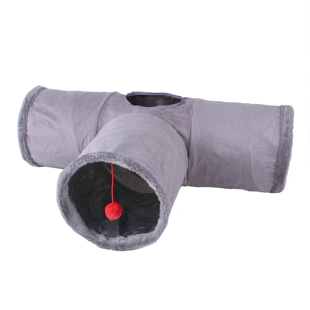 Collapsible Suede Tunnel Toy