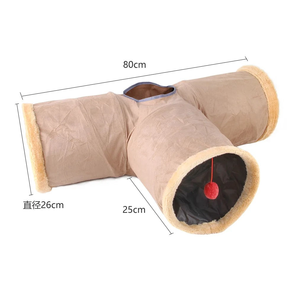 Collapsible Suede Tunnel Toy